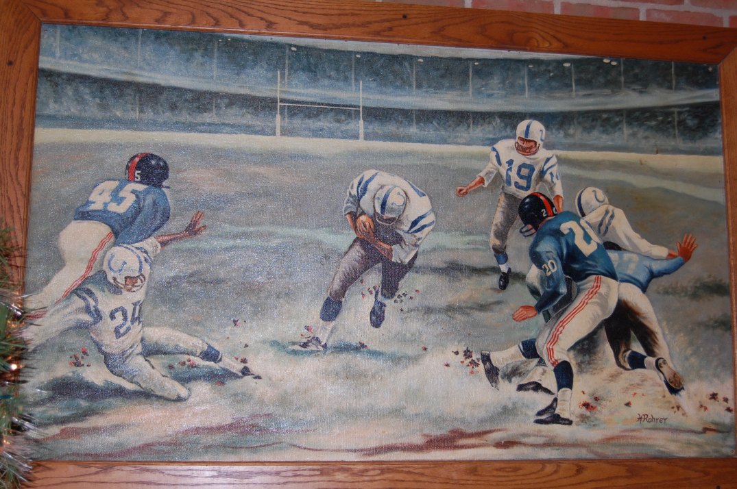 The Greatest Game Ever Played hangs on the wall of Della Rose's in White Marsh.